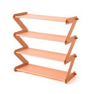 Полка для обуви органайзер компактный стойка складная Shoe Rack YH 8802 4 полки. Цвет: оранжевый 00013311 фото