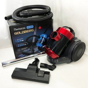 Пылесос вакуумный с контейнером для сбора пыли на 3 л GOLDBERG GB-9903 6200 Вт Мощный. Цвет: красный 00013631 фото