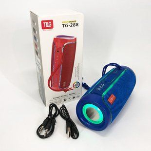 Портативная Bluetooth колонка с LED подсветкой TG288 беспроводная колонка портативная мощная. Цвет: синий 00017230 фото
