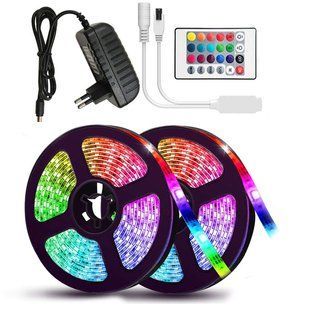 Лента светодиодная RGB 5050 5м с пультом для подсветки телевизора, монитора, мебели от USB 00024430 фото