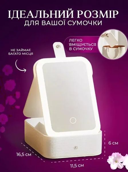 Косметичка з дзеркалом LED, Органайзер для зберігання косметики MSK-3364 00012767 фото