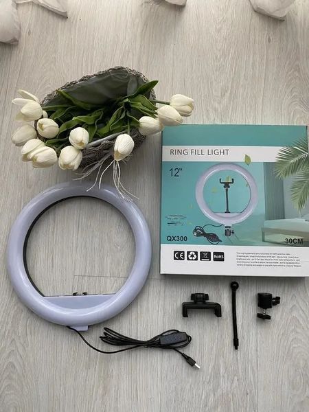 Кольцевая LED лампа 30 см с держателем для телефона /Студийный свет 00023736 фото