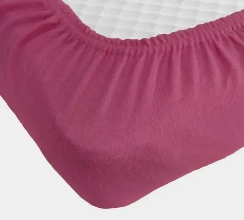 Бордовая Простынь махровая на резинке с наволочками Anisa (220х240+30 см) 00014105 фото