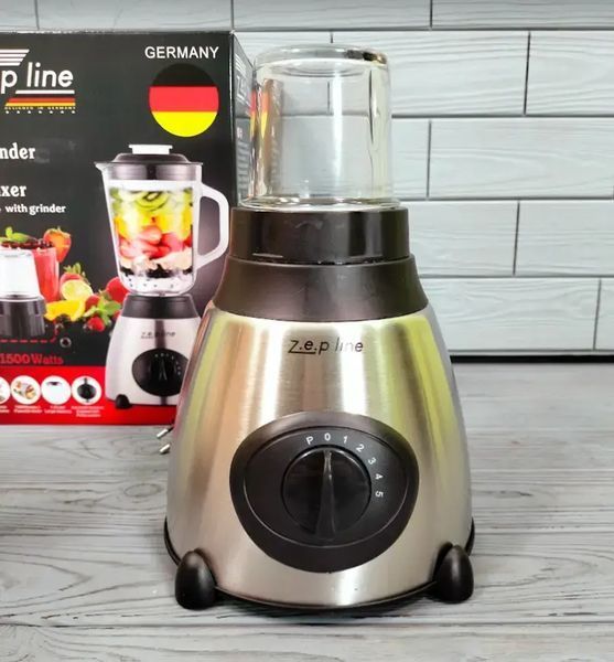 Блендер 1500W побутовий кухонний стаціонарний 1,5л з кавомолкою Zepline ZP-004 00021301 фото