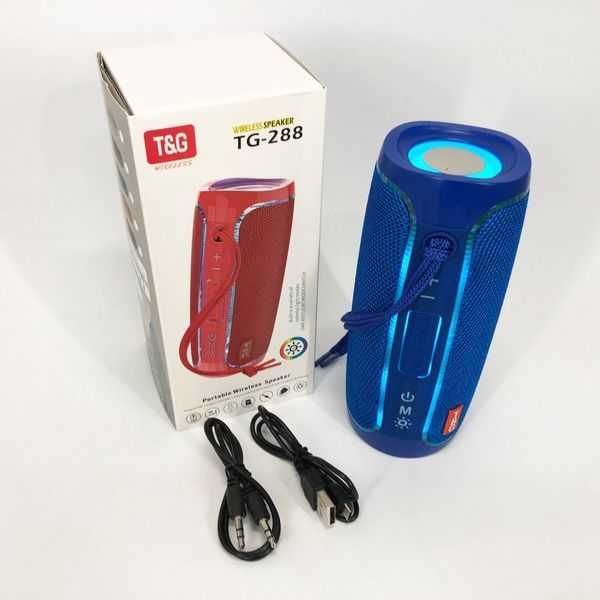 Портативная Bluetooth колонка с LED подсветкой TG288 беспроводная колонка портативная мощная. Цвет: синий 00017230 фото