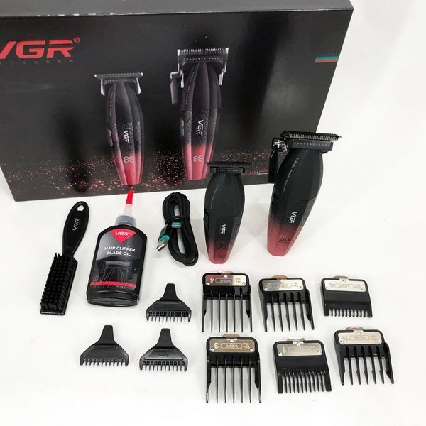 Професійний набір для стрижки волосся VGR V-640 акумуляторний Barber Combo PREMIUM. Колір: червоний 00015260 фото