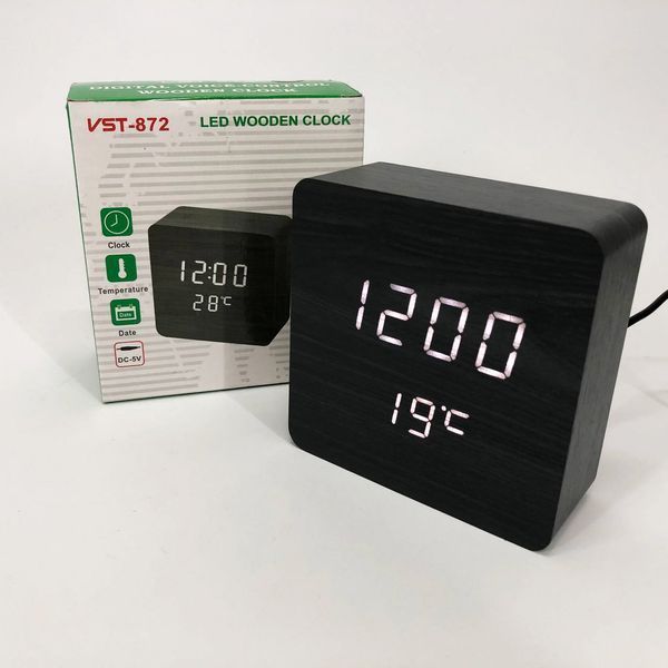 Электронные часы с термометром и функцией активация по звуку VST-872-6, Настольные часы с подсветкой 00012642 фото