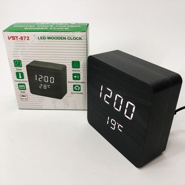 Электронные часы с термометром и функцией активация по звуку VST-872-6, Настольные часы с подсветкой 00012642 фото