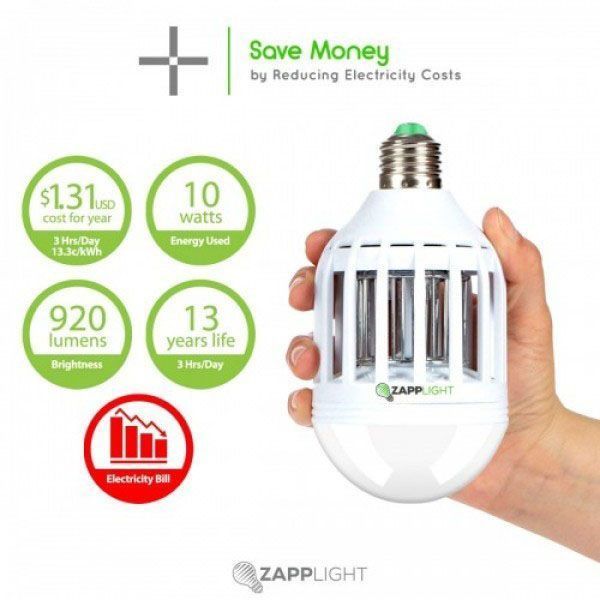 Светодиодная лампа приманка для насекомых Zapp Light, электрическая ловушка для насекомых, противомоскитная лампа от комаров 00012538 фото