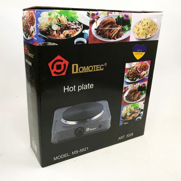 Электроплита настольная DOMOTEC MS-5821 дисковая на 1 конфорку, маленькая электроплита переносная 00018861 фото