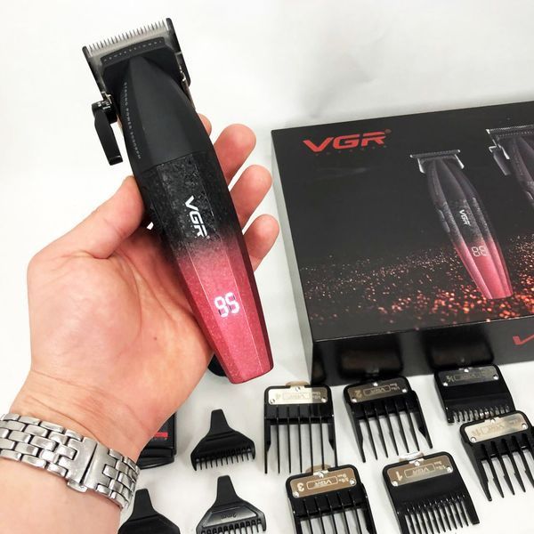 Професійний набір для стрижки волосся VGR V-640 акумуляторний Barber Combo PREMIUM. Колір: червоний 00015260 фото