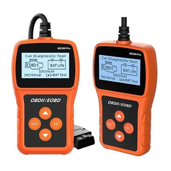 Сканер OBD2, діагностичний інструмент, зчитувач кодів несправностей, тестер акумулятора MS309PRO 00017193 фото
