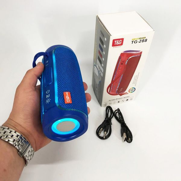Портативная Bluetooth колонка с LED подсветкой TG288 беспроводная колонка портативная мощная. Цвет: синий 00017230 фото