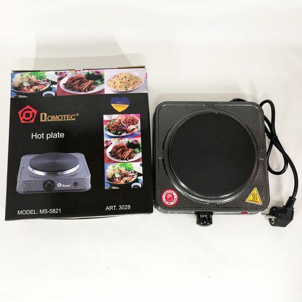 Электроплита настольная DOMOTEC MS-5821 дисковая на 1 конфорку, маленькая электроплита переносная 00018861 фото