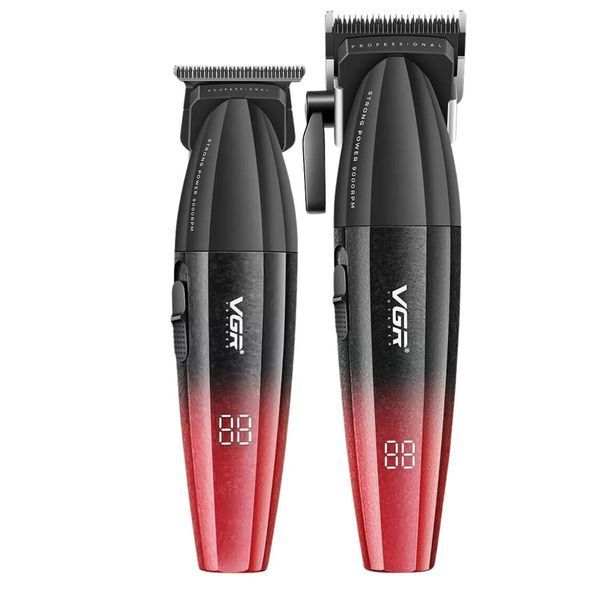 Професійний набір для стрижки волосся VGR V-640 акумуляторний Barber Combo PREMIUM. Колір: червоний 00015260 фото