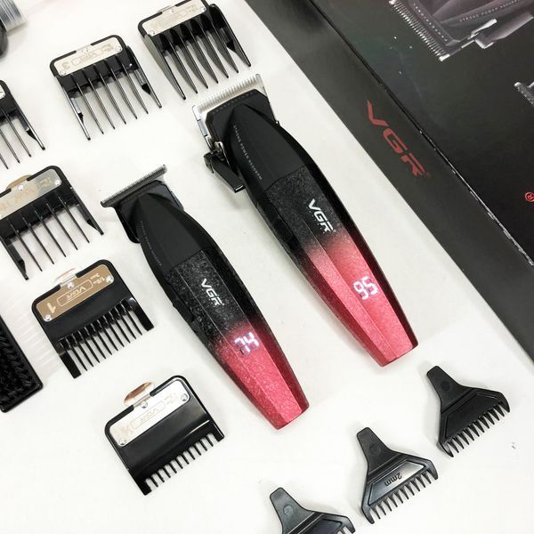 Професійний набір для стрижки волосся VGR V-640 акумуляторний Barber Combo PREMIUM. Колір: червоний 00015260 фото
