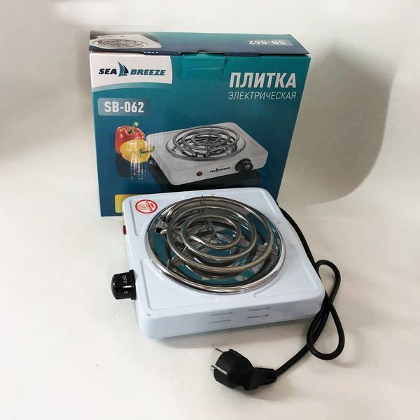 Настільна плита електрична Sea Breeze SB-062 1000 Вт, настільна одноконфоркова, плита побутова 00018651 фото