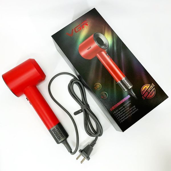 Фен професійний VGR V-445 RED, 3 рівні обдування, 4 рівні температури, 1600 Вт 00014868 фото