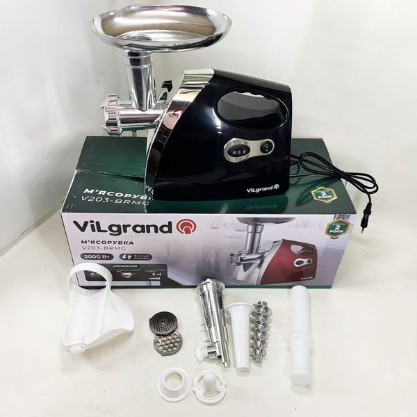 Електром'ясорубка ViLgrand V203-BRMG. Колір: чорний 00019391 фото