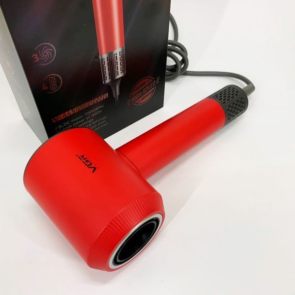 Фен професійний VGR V-445 RED, 3 рівні обдування, 4 рівні температури, 1600 Вт 00014868 фото