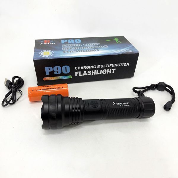 Фонарик ручной тактический Bailong BL-K70-P90, фонарик светодиодный для туриста, сверхмощный фонарик 00022848 фото