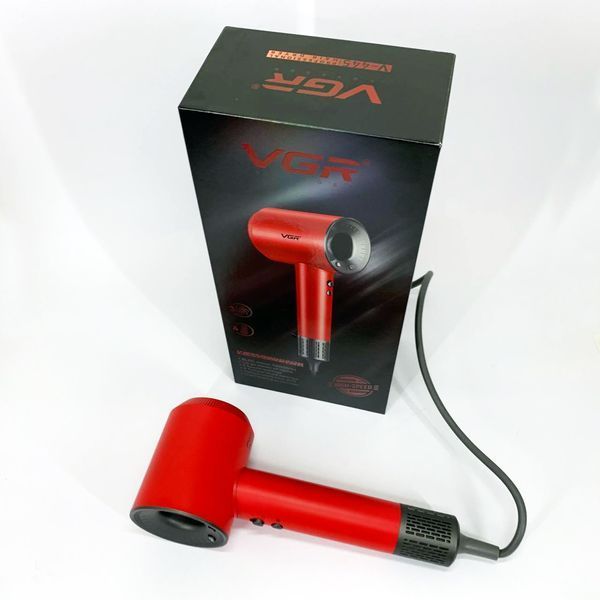Фен професійний VGR V-445 RED, 3 рівні обдування, 4 рівні температури, 1600 Вт 00014868 фото