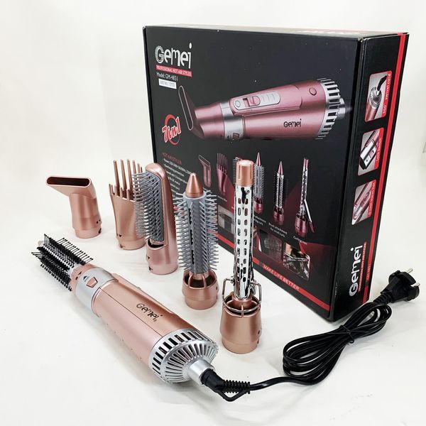 Щипцы фен для волос мультистайлер GEMEI GM-4831 7в1, классический фен для волос, мощный фен для волос 00014322 фото