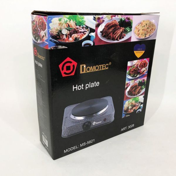 Электроплита настольная DOMOTEC MS-5821 дисковая на 1 конфорку, маленькая электроплита переносная 00018861 фото