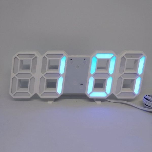 Годинник настільний LY-1089 з білим підсвічуванням LED синій, Годинник настільний професійний електронний 00012698 фото