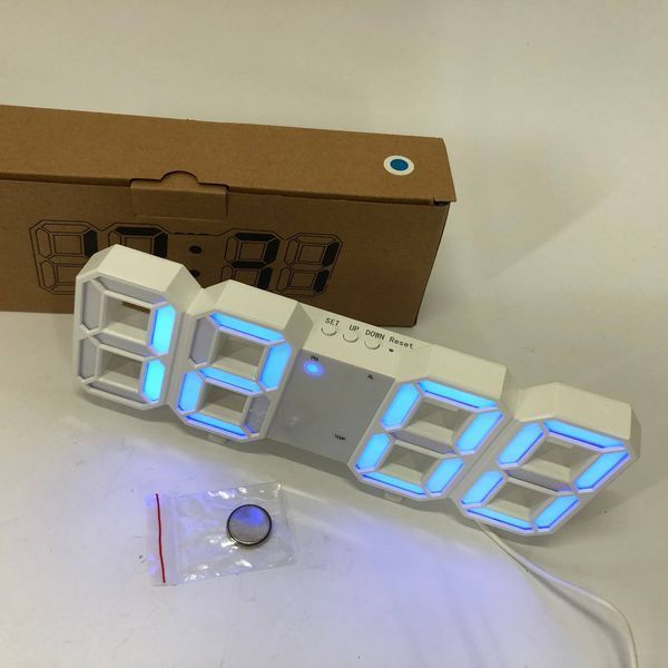 Годинник настільний LY-1089 з білим підсвічуванням LED синій, Годинник настільний професійний електронний 00012698 фото