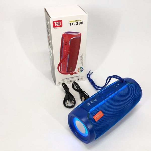 Портативная Bluetooth колонка с LED подсветкой TG288 беспроводная колонка портативная мощная. Цвет: синий 00017230 фото