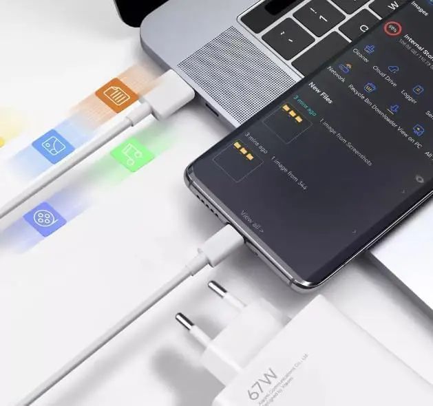 Адаптер USB с кабелем USB-TYPE C 67W / Комплект зарядки для телефона USB + Type-C sp9170 фото