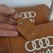 Набір із двох подушок на підголівник Audi, з натуральної коричневої шкіри, Подарунок чоловікові водієві 00016731 фото 4