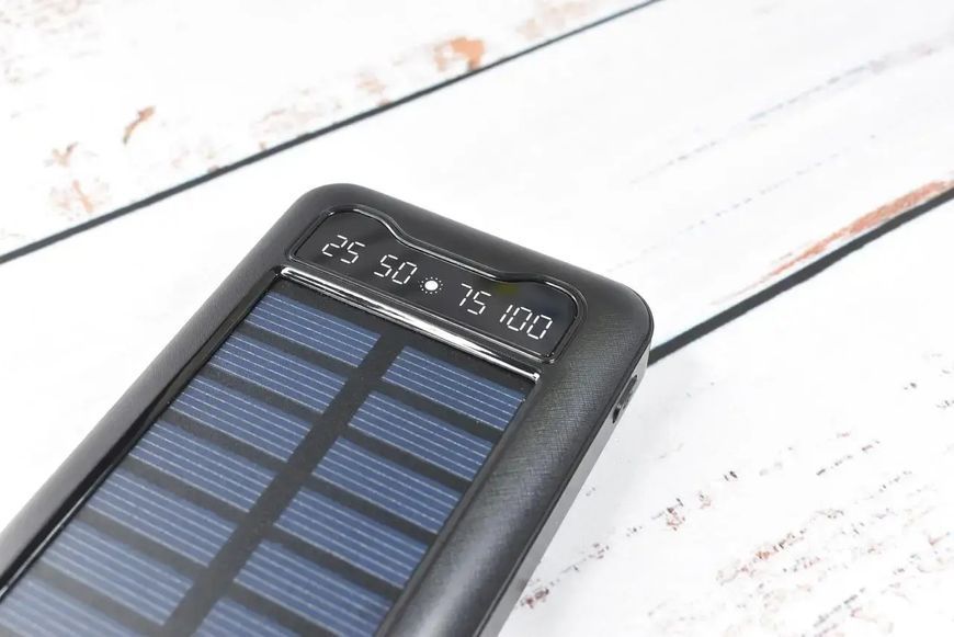 Павербанк Solar Power Bank із сонячною батареєю + ліхтарик 20000 mAh 00017898 фото