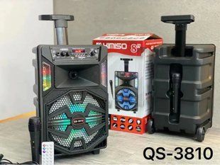 Портативная колонка с микрофоном Kimiso QS-3810 Bluetooth для караоке пультом 00018036 фото