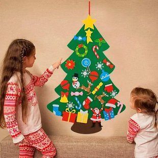 Детская елка с игрушками из фетра на стену 95 х 70см chrismas free 00024929 фото