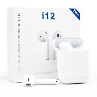 Беспроводные сенсорные наушники i12 TWS 00023837 фото