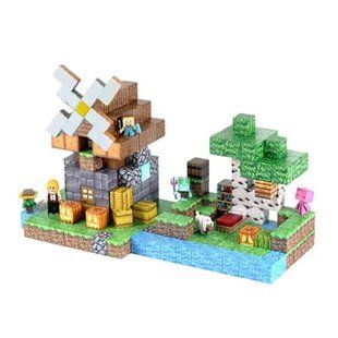 Дитячий конструктор Minecraft "Млин з річкою", Магнітний конструктор Майнкрафт, 267 блоків 00016430 фото