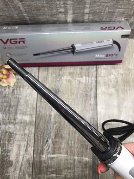 Конусна плойка з регулюванням Led дисплей 10-19мм VGR V-526 біла 00021369 фото