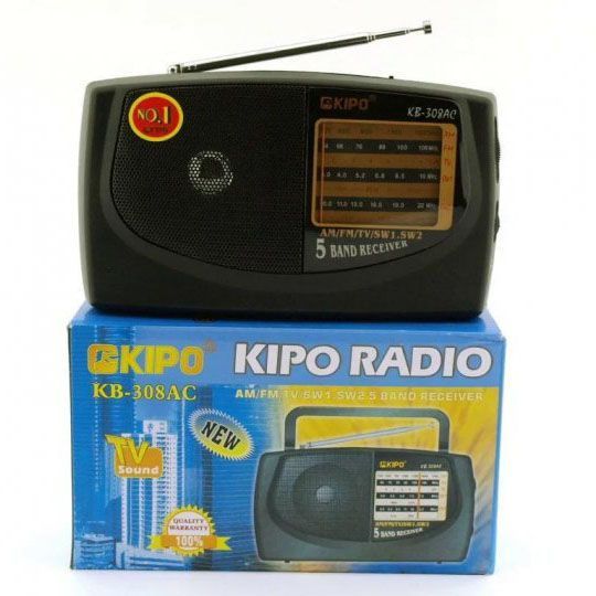 Радиоприемник KIPO KB-308AC - мощный 5-ти волновой фм Радиоприемник fm диапазона, Приемник фм радио 00017467 фото
