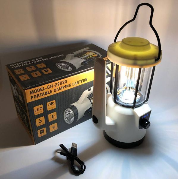 Кемпинговый ручной фонарь CH-22020 (LM + COB) + Power bank + Type-C + 2 режима (плавное регулирование) 00023565 фото