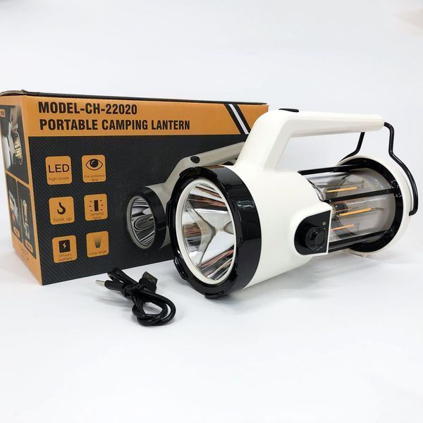 Кемпинговый ручной фонарь CH-22020 (LM + COB) + Power bank + Type-C + 2 режима (плавное регулирование) 00023565 фото