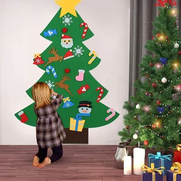 Дитяча ялинка з іграшками з фетру на стіну 95 х 70см chrismas free 00024929 фото