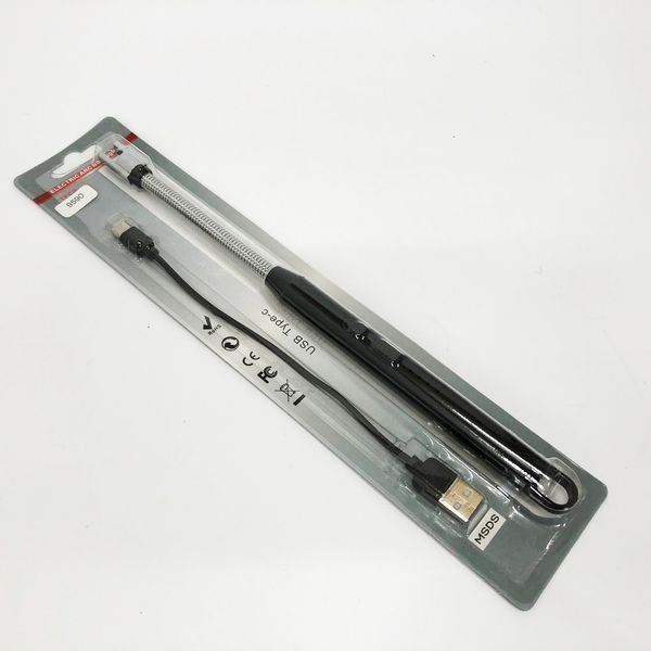 Зажигалка электрическая BBQ Lighter импульсная плазменная ветрозащитная USB зажигалка для газовой плиты 00023407 фото