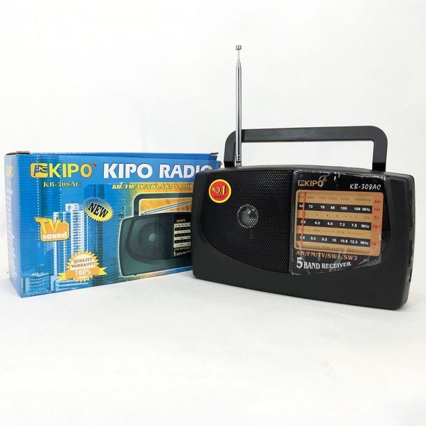 Радиоприемник KIPO KB-308AC - мощный 5-ти волновой фм Радиоприемник fm диапазона, Приемник фм радио 00017467 фото