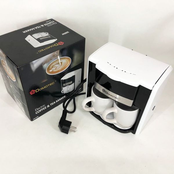 Кавоварка Domotec MS-0706 з двома чашками в наборі біла, Кавоварки для домашнього користування 00019768 фото