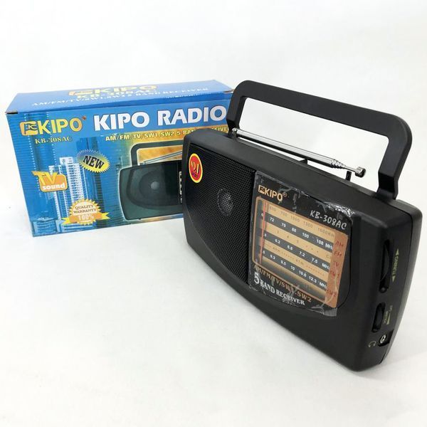 Радиоприемник KIPO KB-308AC - мощный 5-ти волновой фм Радиоприемник fm диапазона, Приемник фм радио 00017467 фото