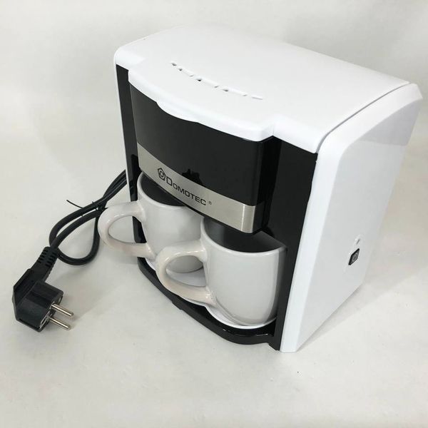 Кавоварка Domotec MS-0706 з двома чашками в наборі біла, Кавоварки для домашнього користування 00019768 фото