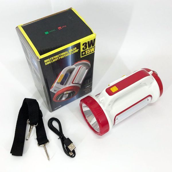 Ліхтар кемпінговий з сонячною панеллю 5158-LED-COB power bank, кемпінговий ліхтар-лампа. Колір: червоний 00022919 фото