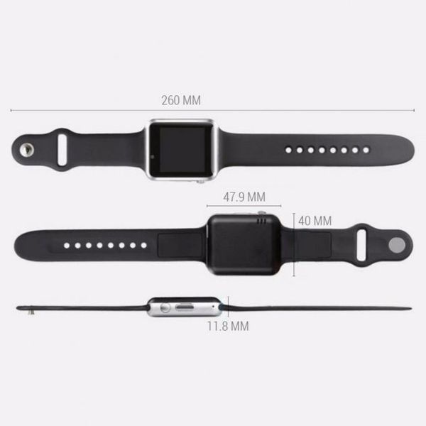 Смарт-часы Smart Watch A1 умные электронные со слотом под sim-карту + карту памяти micro-sd. Цвет: серебряный 00022419 фото